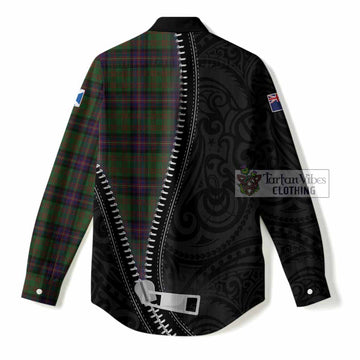 Cochrane Tartan Women Casual Shirt New Zealand Pattern Unique Zipper Stylized