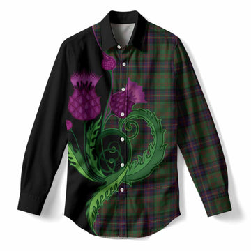Cochrane Tartan Women Casual Shirt Traditional Scottish Thistle