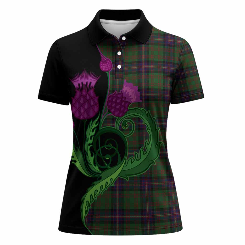 Cochrane Tartan Women Polo Shirt Traditional Scottish Thistle
