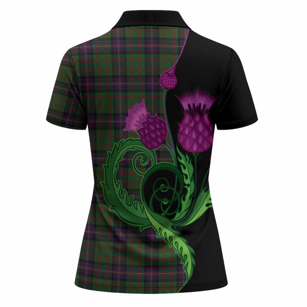 Cochrane Tartan Women Polo Shirt Traditional Scottish Thistle