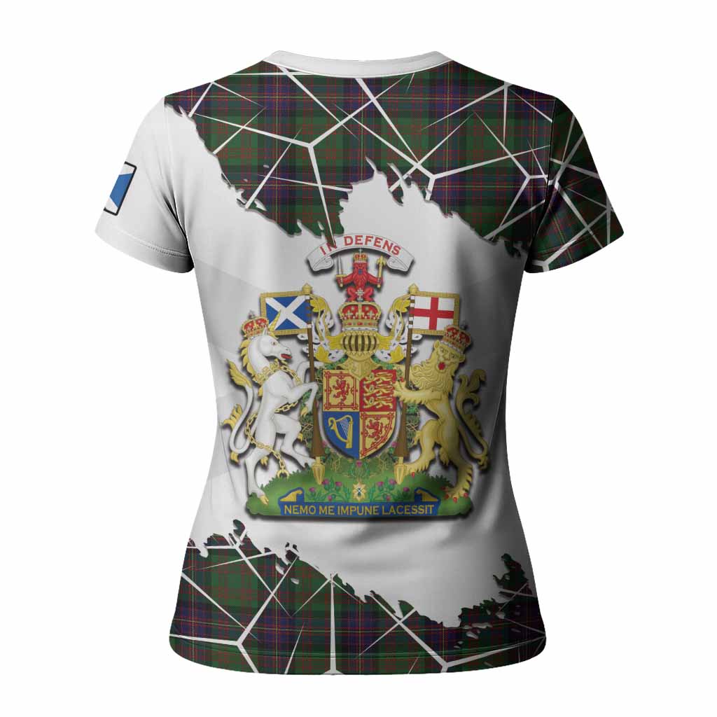 Cochrane Tartan Women T shirt with Family Crest and Lion Rampant Grunge Style