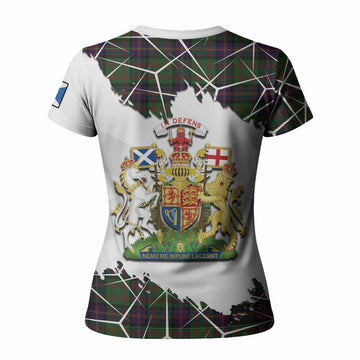 Cochrane Tartan Women T shirt with Family Crest and Lion Rampant Grunge Style