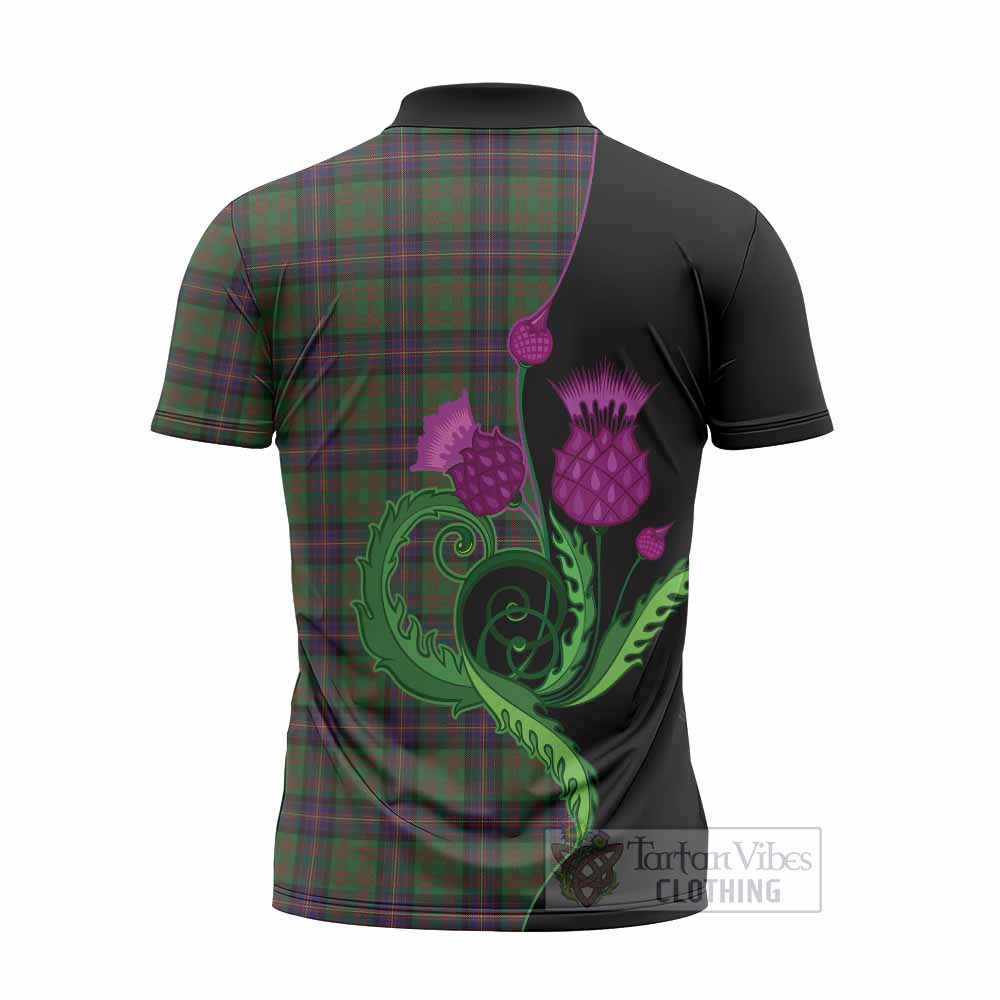 Cochrane Tartan Zipper Polo Shirt Traditional Scottish Thistle