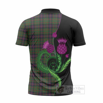 Cochrane Tartan Zipper Polo Shirt Traditional Scottish Thistle