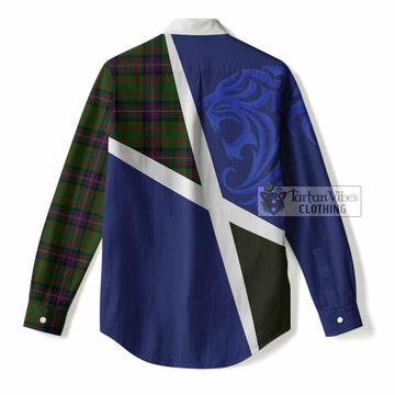 Cochrane The Scottish Football Crest Women Casual Shirt Lion-Tartan Army