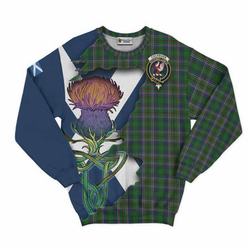 Tartan Vibes Clothing Cockburn Tartan Family Crest Sweatshirt Scottish Thistle Celtic Inspired