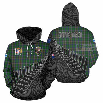 Tartan Vibes Clothing Cockburn Crest Tartan Hoodie with New Zealand Silver Fern Half Style