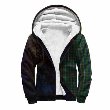 Cockburn Tartan Family Crest Sherpa Hoodie Alba Gu Brath Be Brave Lion Ancient Style