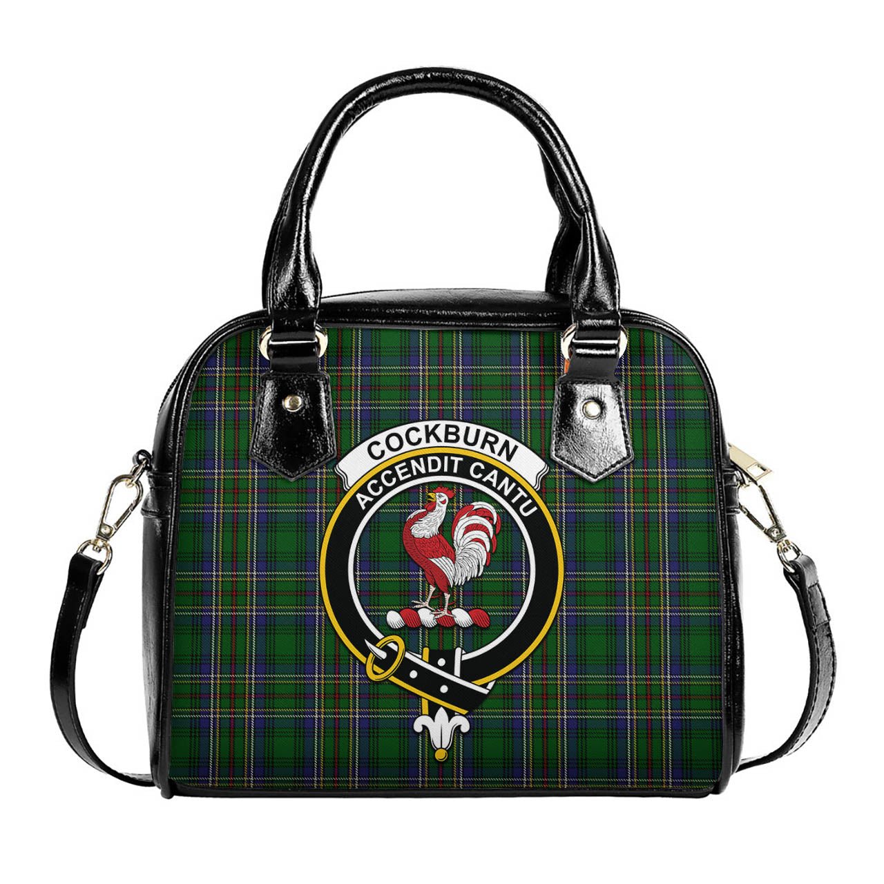 Cockburn Tartan Shoulder Handbags with Family Crest One Size 6*25*22 cm - Tartanvibesclothing