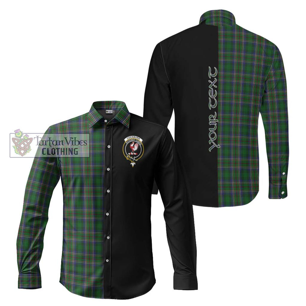 Cockburn Tartan Long Sleeve Button Shirt with Family Crest and Half Of Me Style Men's Shirt S - Tartanvibesclothing Shop