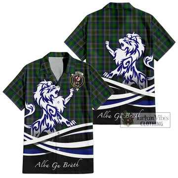 Cockburn Tartan Hawaiian Shirt with Alba Gu Brath Regal Lion Emblem