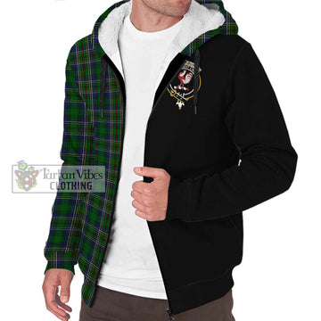 Cockburn Tartan Sherpa Hoodie with Family Crest and Half Of Me Style