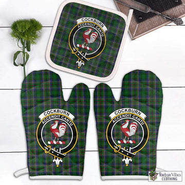 Cockburn Tartan Combo Oven Mitt & Pot-Holder with Family Crest Combo 1 Oven Mitt & 1 Pot-Holder White - Tartan Vibes Clothing
