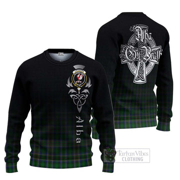 Tartan Vibes Clothing Cockburn Tartan Knitted Sweater Featuring Alba Gu Brath Family Crest Celtic Inspired