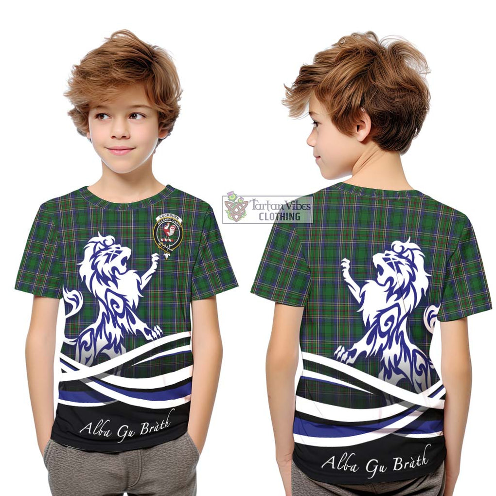 Cockburn Tartan Kid T-Shirt with Alba Gu Brath Regal Lion Emblem Youth XL Size14 - Tartanvibesclothing Shop