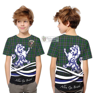 Cockburn Tartan Kid T-Shirt with Alba Gu Brath Regal Lion Emblem Youth XL Size14 - Tartanvibesclothing Shop