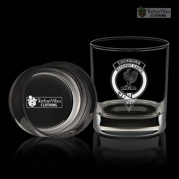 Cockburn Family Crest Engraved Whiskey Glass with Handle