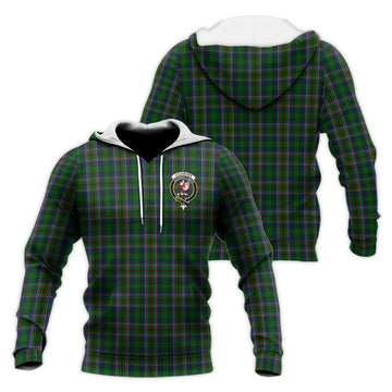 Cockburn Tartan Knitted Hoodie with Family Crest