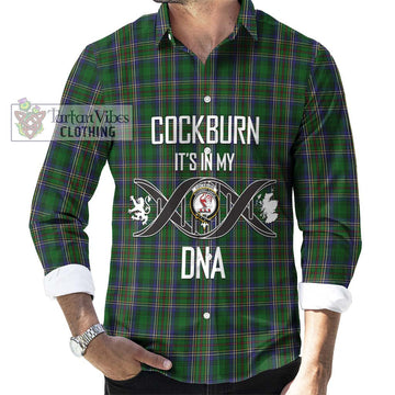 Cockburn Tartan Long Sleeve Button Shirt with Family Crest DNA In Me Style Men's Shirt S - Tartanvibesclothing Shop