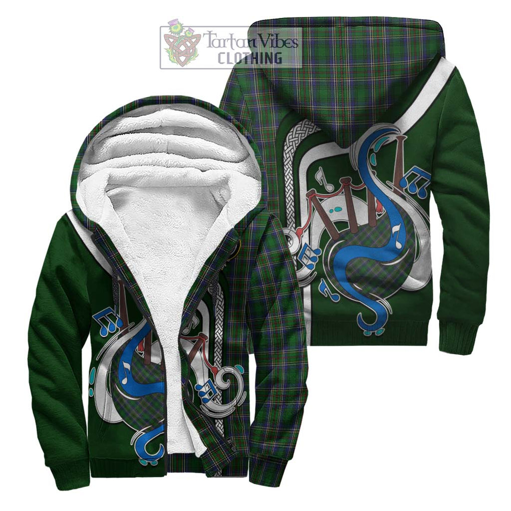 Cockburn Tartan Sherpa Hoodie with Epic Bagpipe Style Unisex S - Tartanvibesclothing Shop