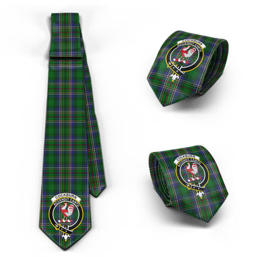 Cockburn Tartan Classic Necktie with Family Crest