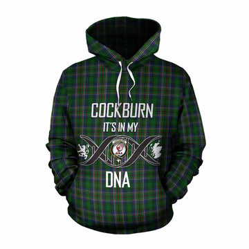 Tartan Vibes Clothing Cockburn Tartan Cotton Hoodie with Family Crest DNA In Me Style