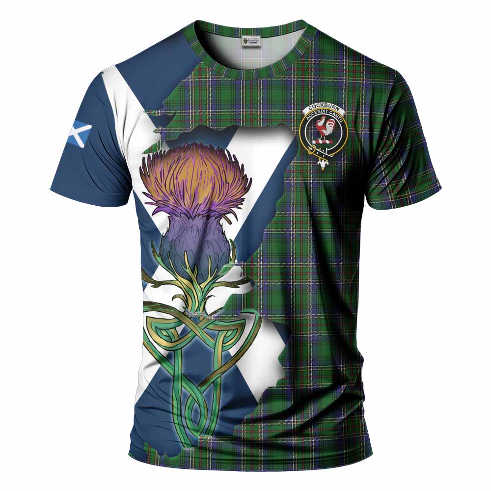 Tartan Vibes Clothing Cockburn Tartan Family Crest T-Shirt Scottish Thistle Celtic Inspired
