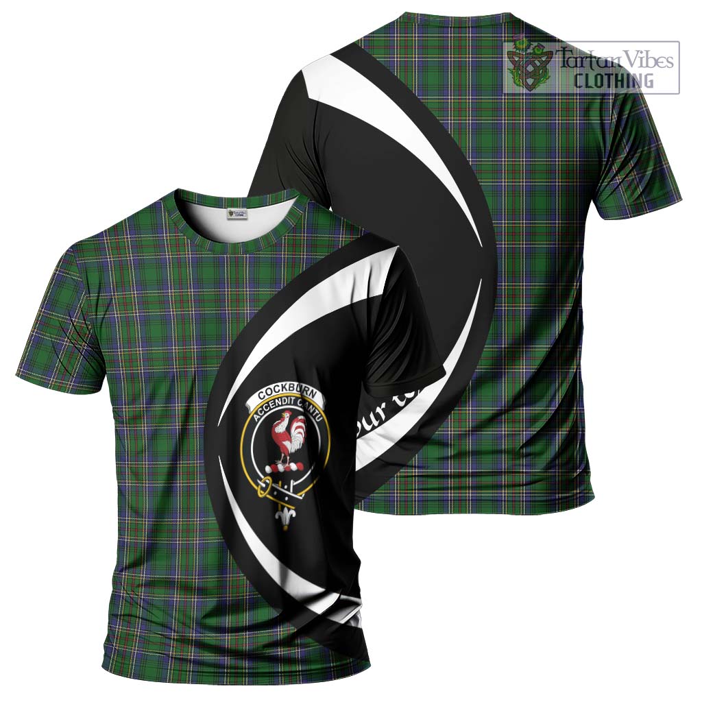 Tartan Vibes Clothing Cockburn Tartan T-Shirt with Family Crest Circle Style