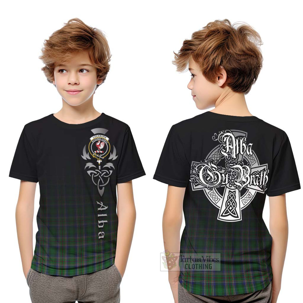 Tartan Vibes Clothing Cockburn Tartan Kid T-Shirt Featuring Alba Gu Brath Family Crest Celtic Inspired