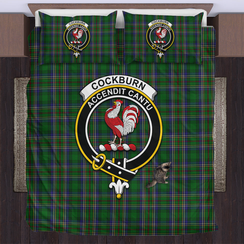 Cockburn Tartan Bedding Set with Family Crest US Bedding Set - Tartan Vibes Clothing