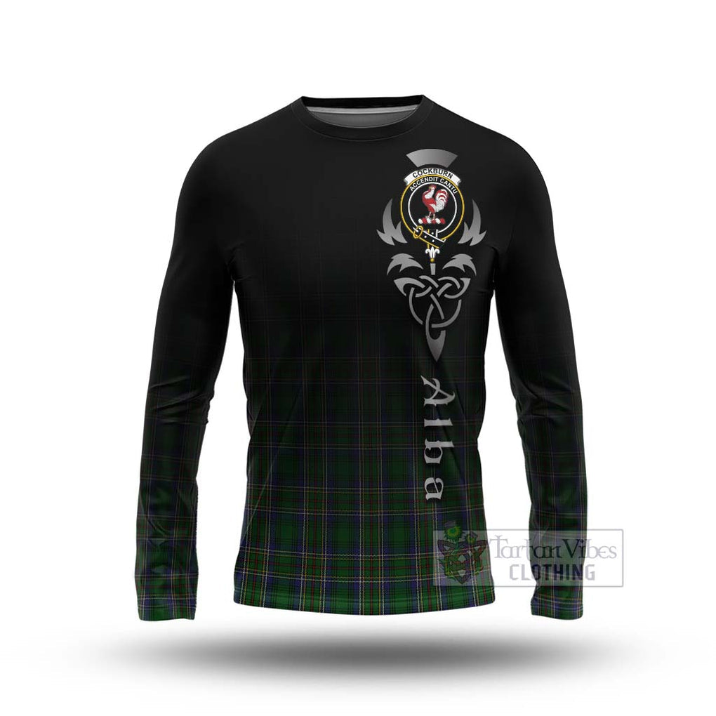Tartan Vibes Clothing Cockburn Tartan Long Sleeve T-Shirt Featuring Alba Gu Brath Family Crest Celtic Inspired