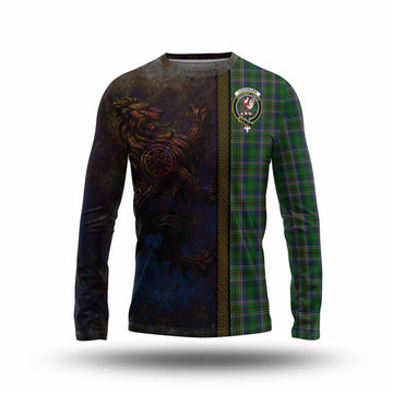 Cockburn Tartan Family Crest Long Sleeve T-Shirt Alba Gu Brath Be Brave Lion Ancient Style