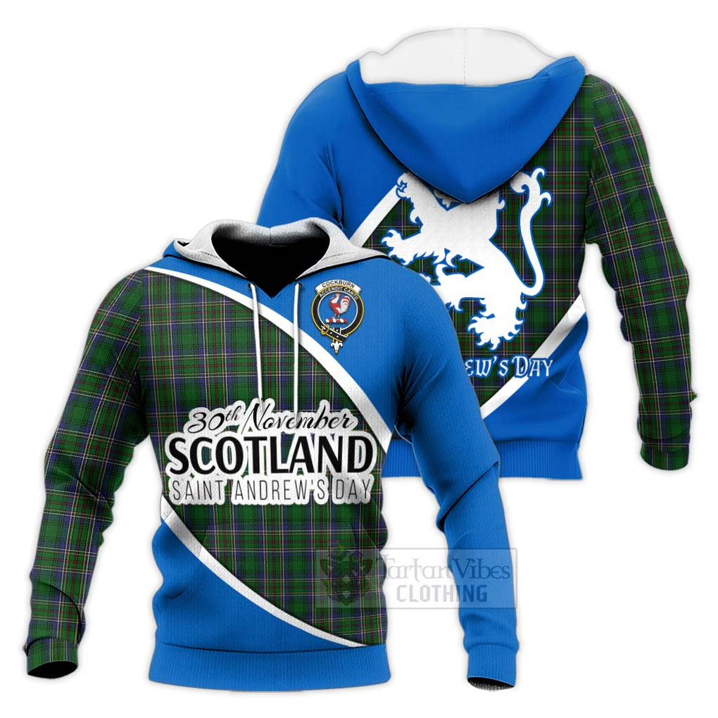 Tartan Vibes Clothing Cockburn Family Crest Tartan Knitted Hoodie Celebrate Saint Andrew's Day in Style
