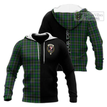 Cockburn Tartan Knitted Hoodie with Family Crest and Half Of Me Style