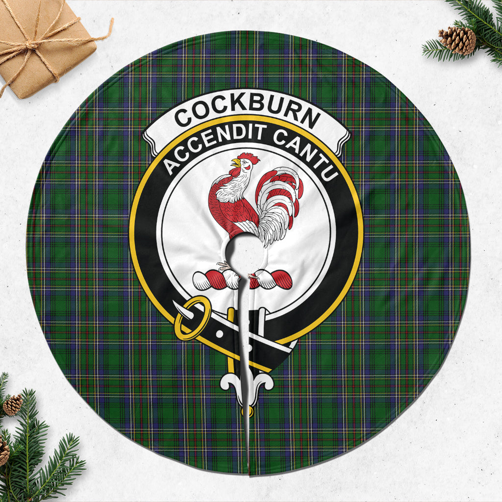 Cockburn Tartan Christmas Tree Skirt with Family Crest - Tartanvibesclothing