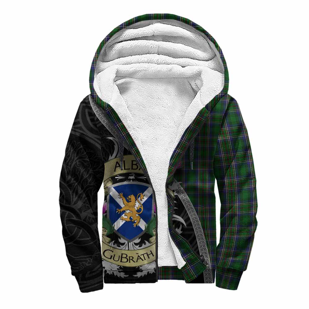 Tartan Vibes Clothing Cockburn Tartan Family Crest Sherpa Hoodie Lion Rampant Royal Thistle Shield Celtic Inspired