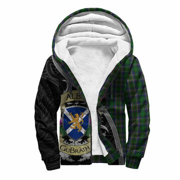 Cockburn Tartan Family Crest Sherpa Hoodie Lion Rampant Royal Thistle Shield Celtic Inspired