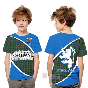 Tartan Vibes Clothing Cockburn Family Crest Tartan Kid T-Shirt Celebrate Saint Andrew's Day in Style