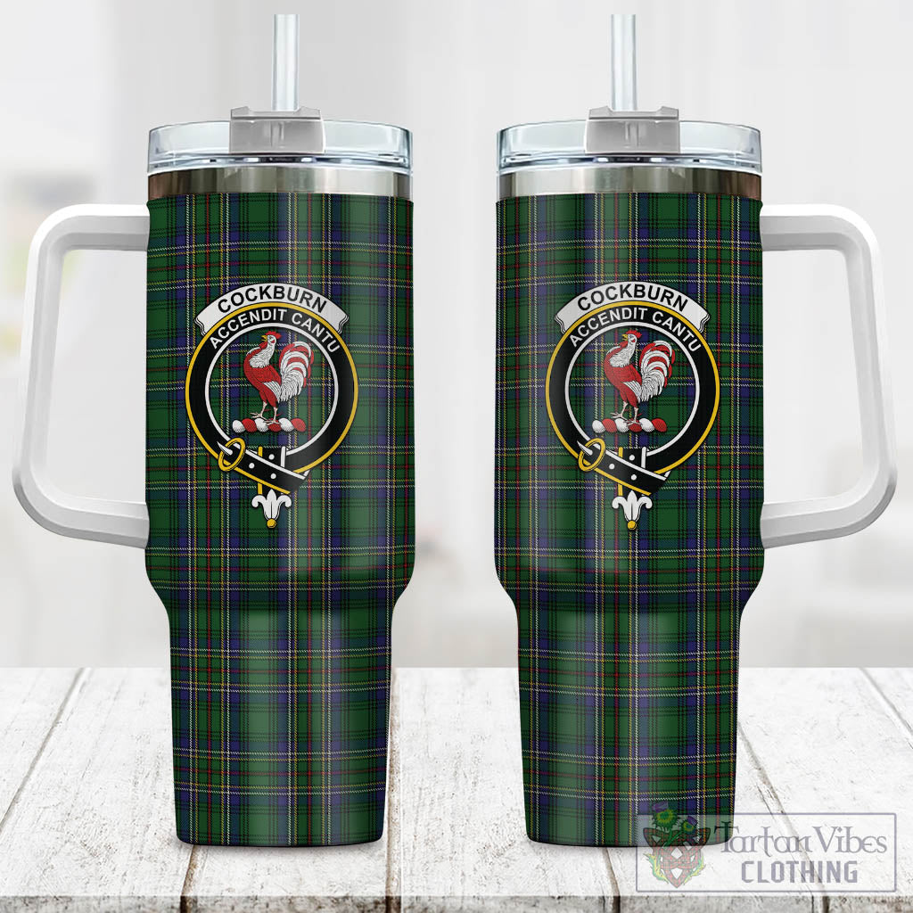 Tartan Vibes Clothing Cockburn Tartan and Family Crest Tumbler with Handle