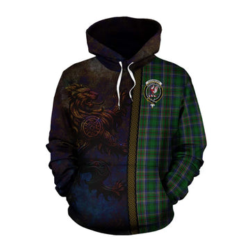 Cockburn Tartan Family Crest Cotton Hoodie Alba Gu Brath Be Brave Lion Ancient Style