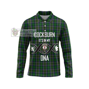 Cockburn Tartan Long Sleeve Polo Shirt with Family Crest DNA In Me Style Unisex - Tartanvibesclothing Shop