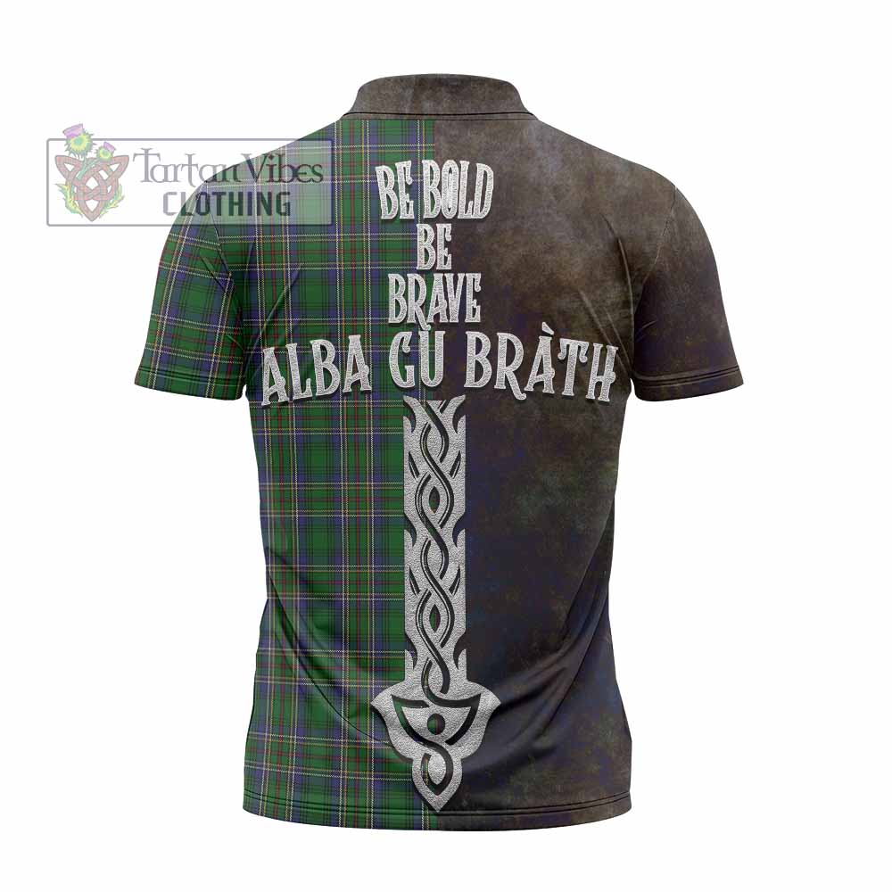 Tartan Vibes Clothing Cockburn Tartan Family Crest Zipper Polo Shirt Alba Gu Brath Be Brave Lion Ancient Style