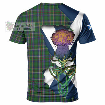 Tartan Vibes Clothing Cockburn Tartan Family Crest T-Shirt Scottish Thistle Celtic Inspired