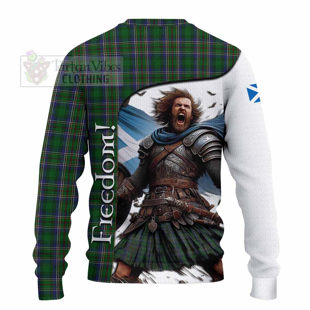 Tartan Vibes Clothing Cockburn Crest Tartan Knitted Sweater Inspired by the Freedom of Scottish Warrior