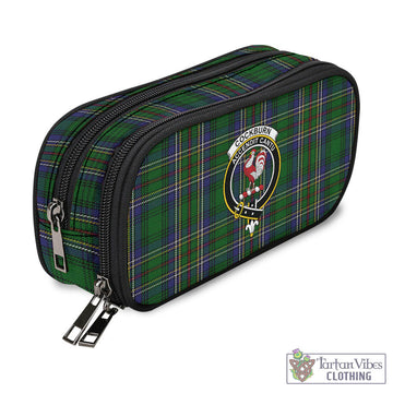 Cockburn Tartan Pen and Pencil Case with Family Crest