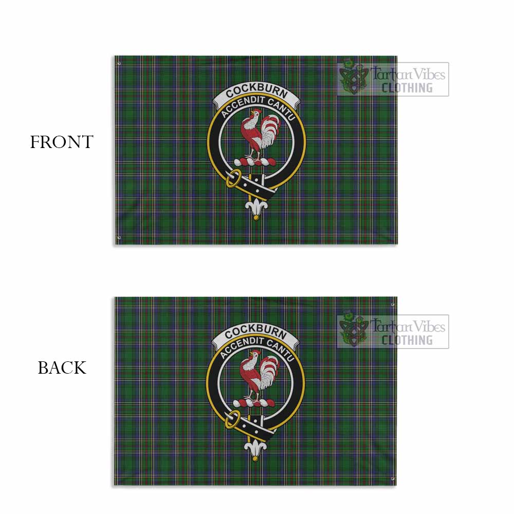 Tartan Vibes Clothing Cockburn Tartan House Flag with Family Crest