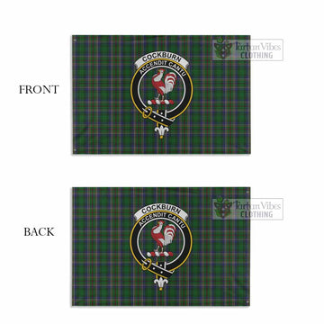 Tartan Vibes Clothing Cockburn Tartan House Flag with Family Crest