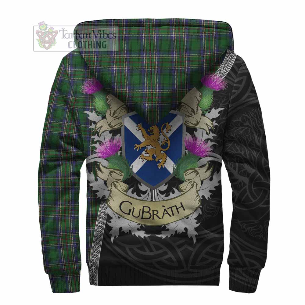 Tartan Vibes Clothing Cockburn Tartan Family Crest Sherpa Hoodie Lion Rampant Royal Thistle Shield Celtic Inspired
