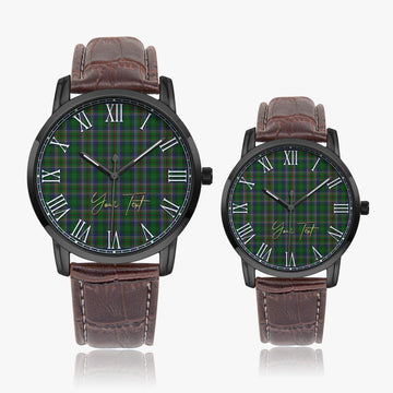 Cockburn Tartan Personalized Your Text Leather Trap Quartz Watch
