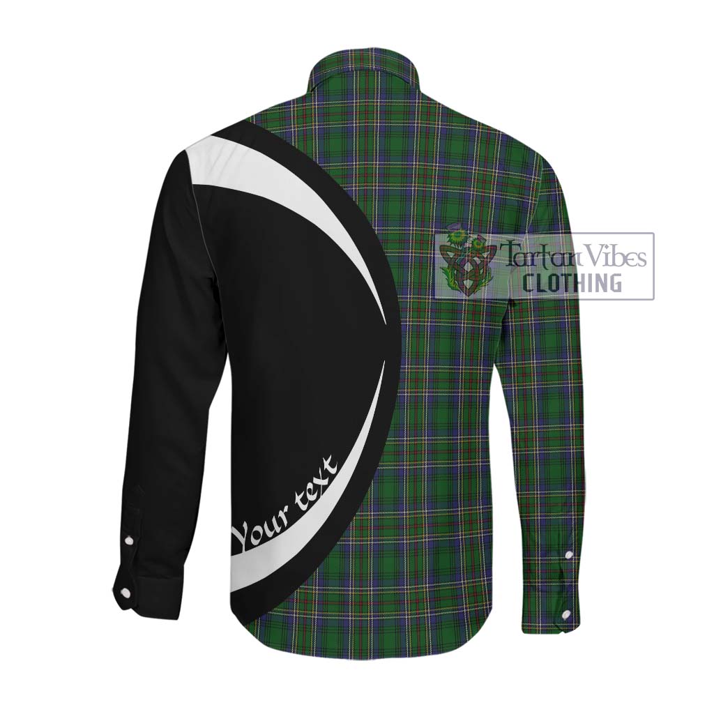 Cockburn Tartan Long Sleeve Button Up with Family Crest Circle Style Men's Shirt - Tartan Vibes Clothing